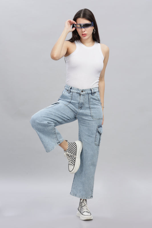 Women High Rise Grey Jeans