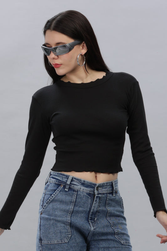 Round Neack Black Top